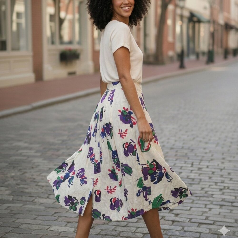 Chic Floral Pocket Skirt